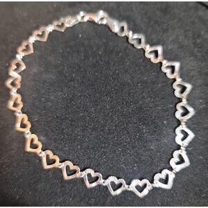 New 925 Italy Heart Link DC Chain Bracelet